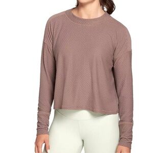 Calia By Carrie Underwood Diamond Mesh Long Sleeve Shirt Luxe Mauve Sz Small NWT